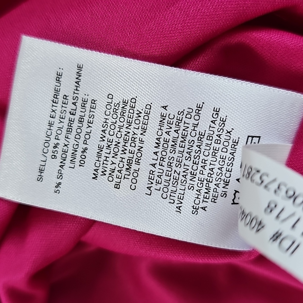 Express Banded Bottom Cut Out Back Mock Neck Halter Top Hot Pink Large NWT - Picture 6 of 6